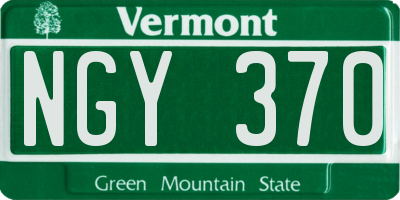 VT license plate NGY370