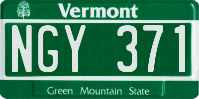 VT license plate NGY371