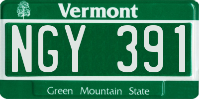 VT license plate NGY391