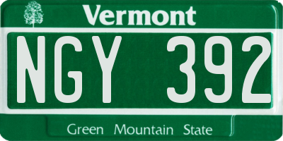 VT license plate NGY392