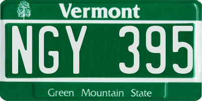 VT license plate NGY395