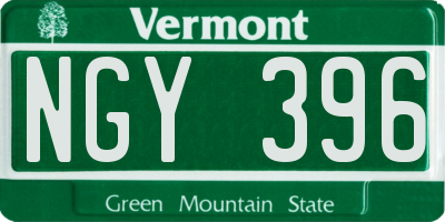 VT license plate NGY396