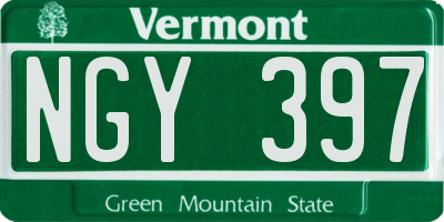VT license plate NGY397