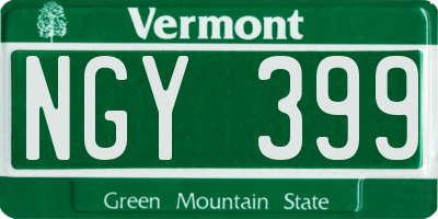 VT license plate NGY399