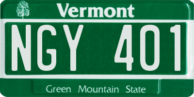 VT license plate NGY401