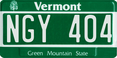 VT license plate NGY404
