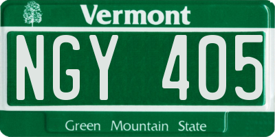 VT license plate NGY405