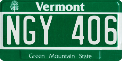 VT license plate NGY406