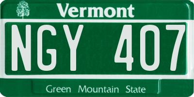 VT license plate NGY407