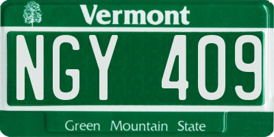 VT license plate NGY409