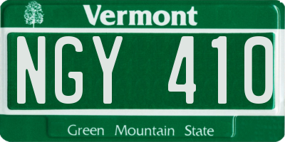 VT license plate NGY410