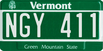 VT license plate NGY411