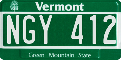 VT license plate NGY412