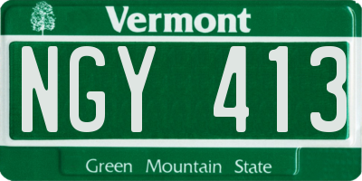 VT license plate NGY413