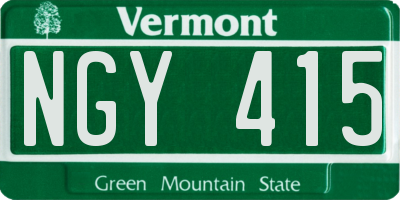 VT license plate NGY415