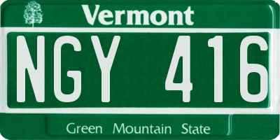 VT license plate NGY416