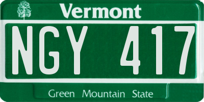 VT license plate NGY417
