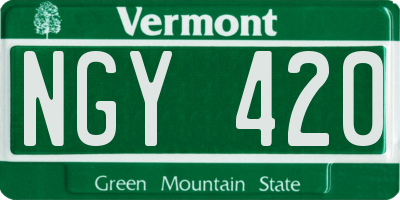 VT license plate NGY420