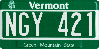 VT license plate NGY421