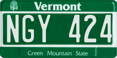 VT license plate NGY424