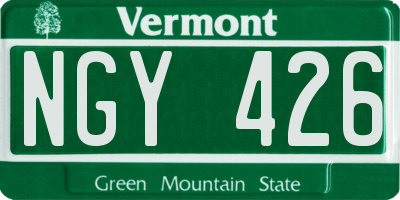 VT license plate NGY426