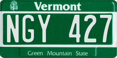 VT license plate NGY427
