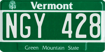 VT license plate NGY428