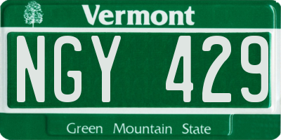 VT license plate NGY429