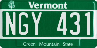 VT license plate NGY431