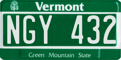 VT license plate NGY432