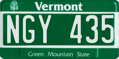 VT license plate NGY435