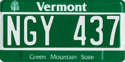 VT license plate NGY437