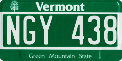 VT license plate NGY438