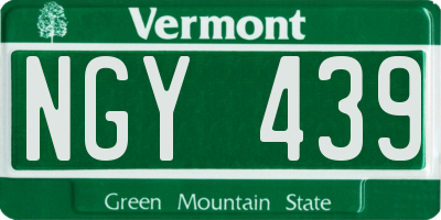 VT license plate NGY439
