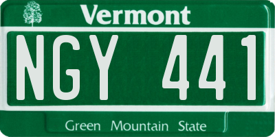 VT license plate NGY441