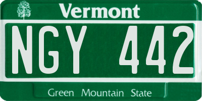 VT license plate NGY442