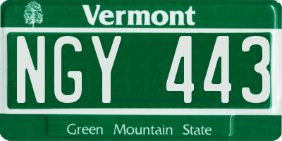 VT license plate NGY443