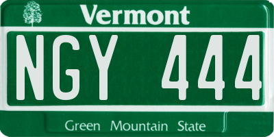 VT license plate NGY444