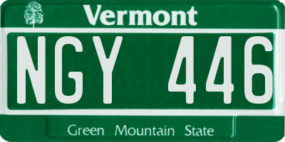 VT license plate NGY446