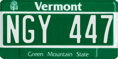 VT license plate NGY447