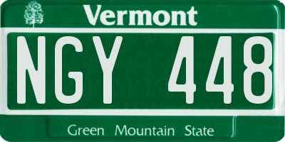 VT license plate NGY448