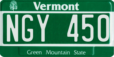 VT license plate NGY450