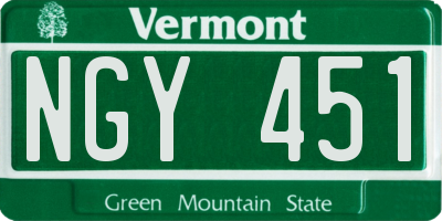 VT license plate NGY451