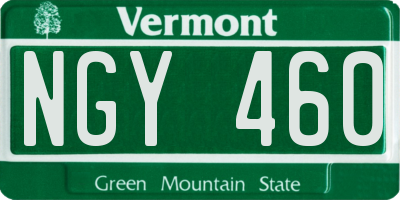 VT license plate NGY460