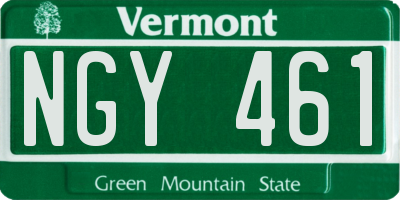 VT license plate NGY461