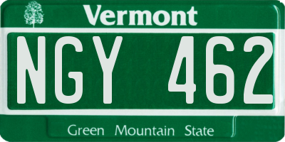 VT license plate NGY462