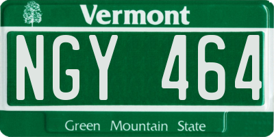 VT license plate NGY464