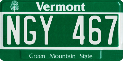 VT license plate NGY467