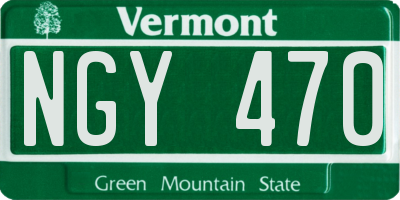 VT license plate NGY470