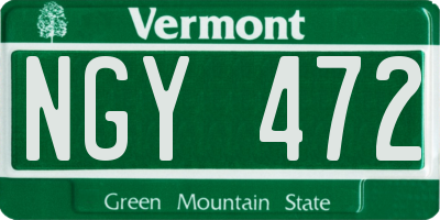 VT license plate NGY472